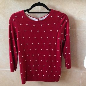 Talbots red pearl sweater